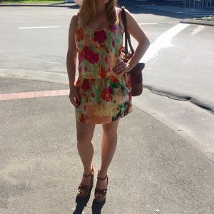 100% Silk Martin + OSA colorful Dress